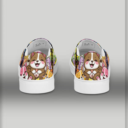 Happy Dogs cartoons slip-on canvas