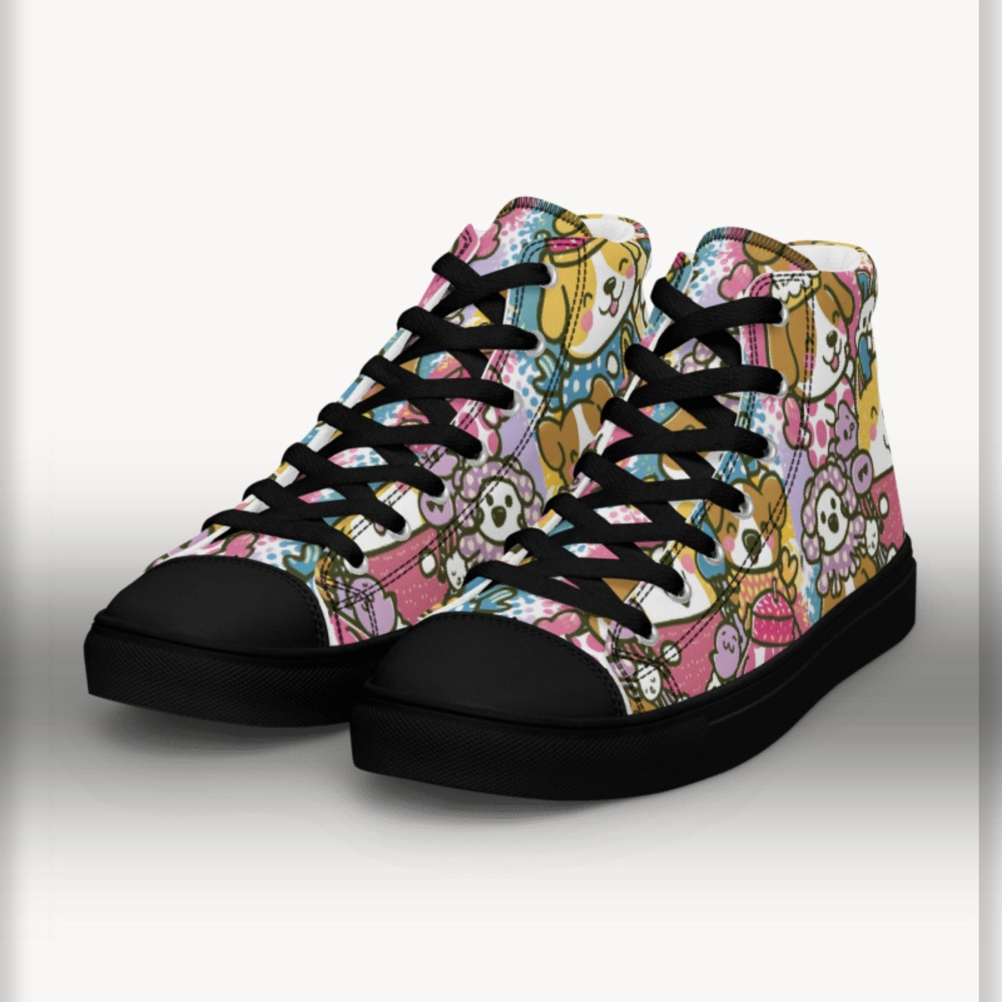 Playful Pooches high top canvas