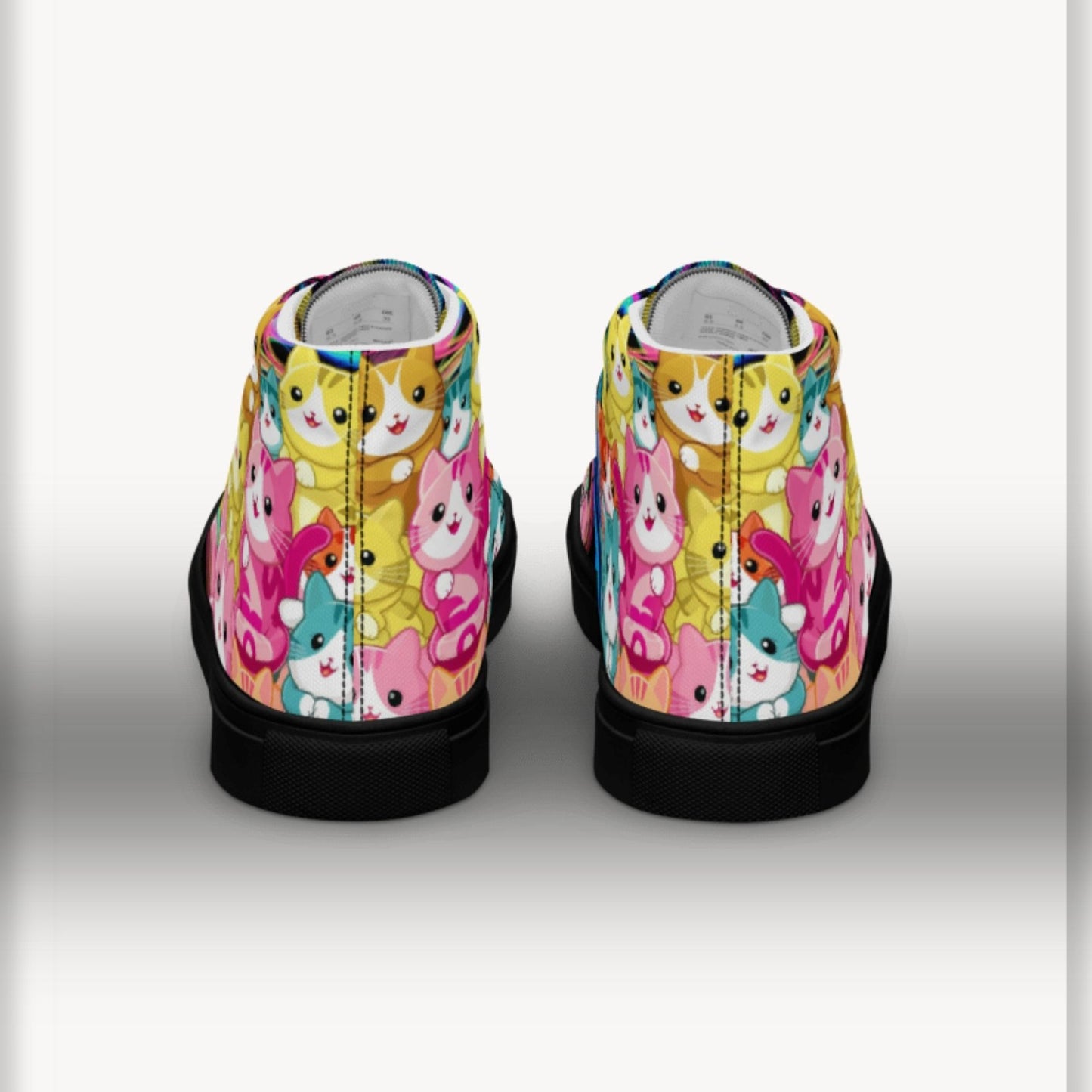 Colorful Cat Crew high top canvas