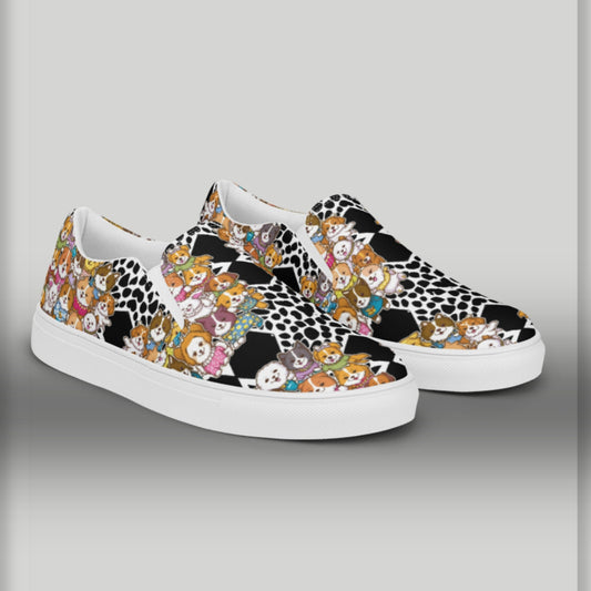 Playful Pooches slip-on canvas shoes