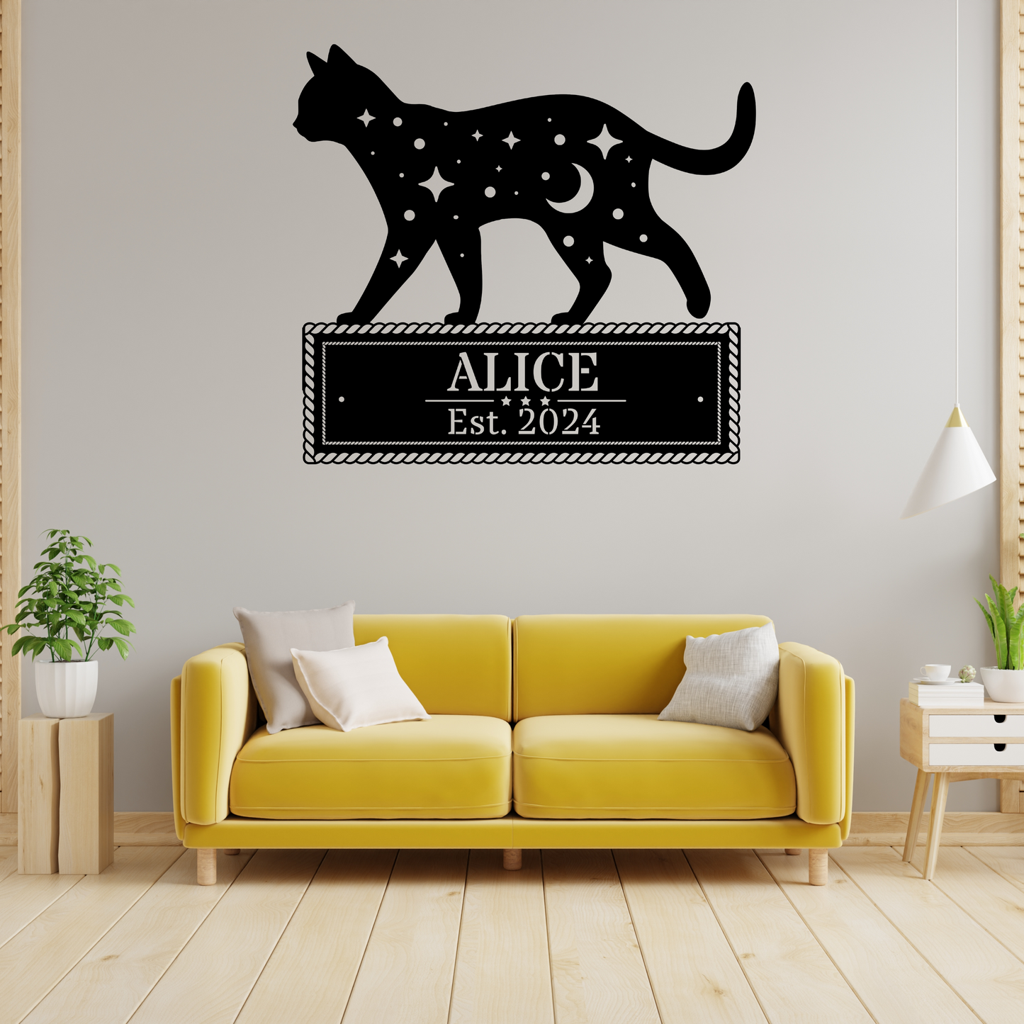 star cat metal sign