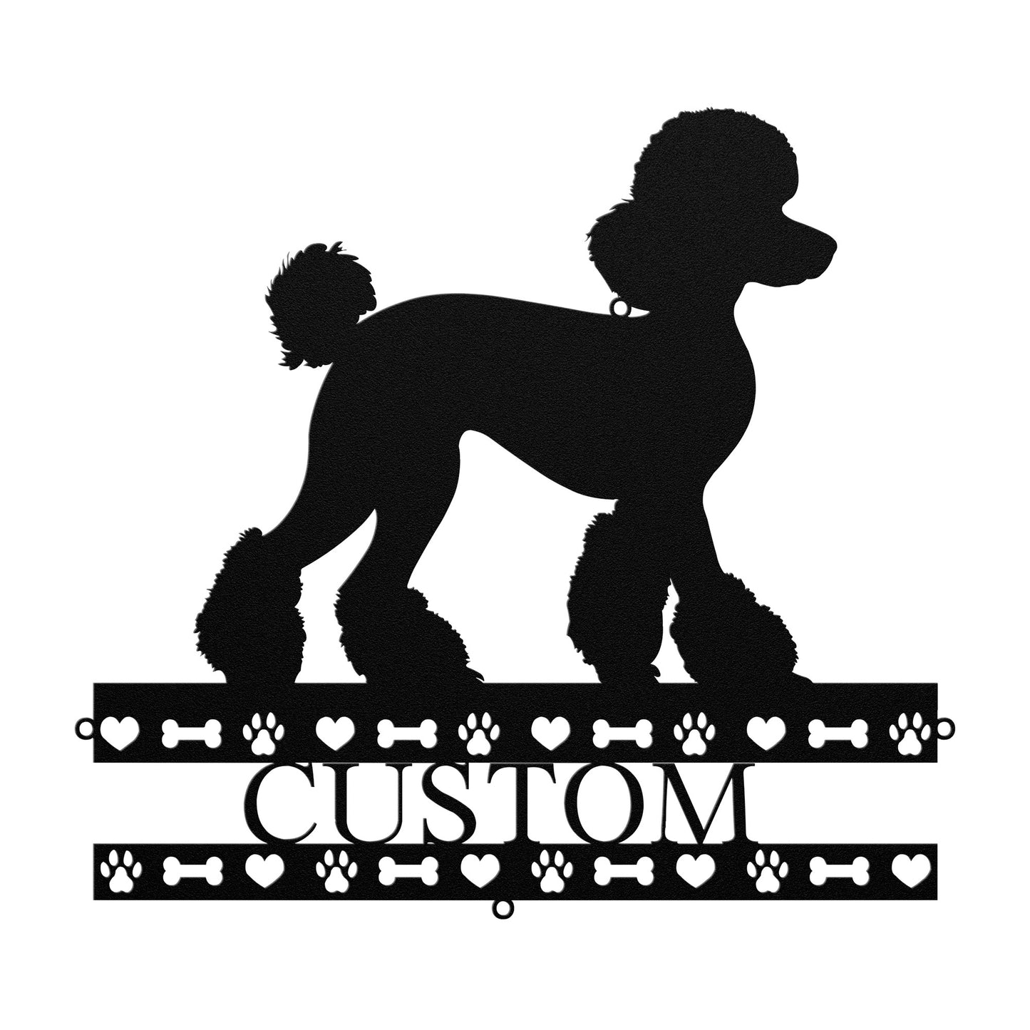 custom poodle metal sign