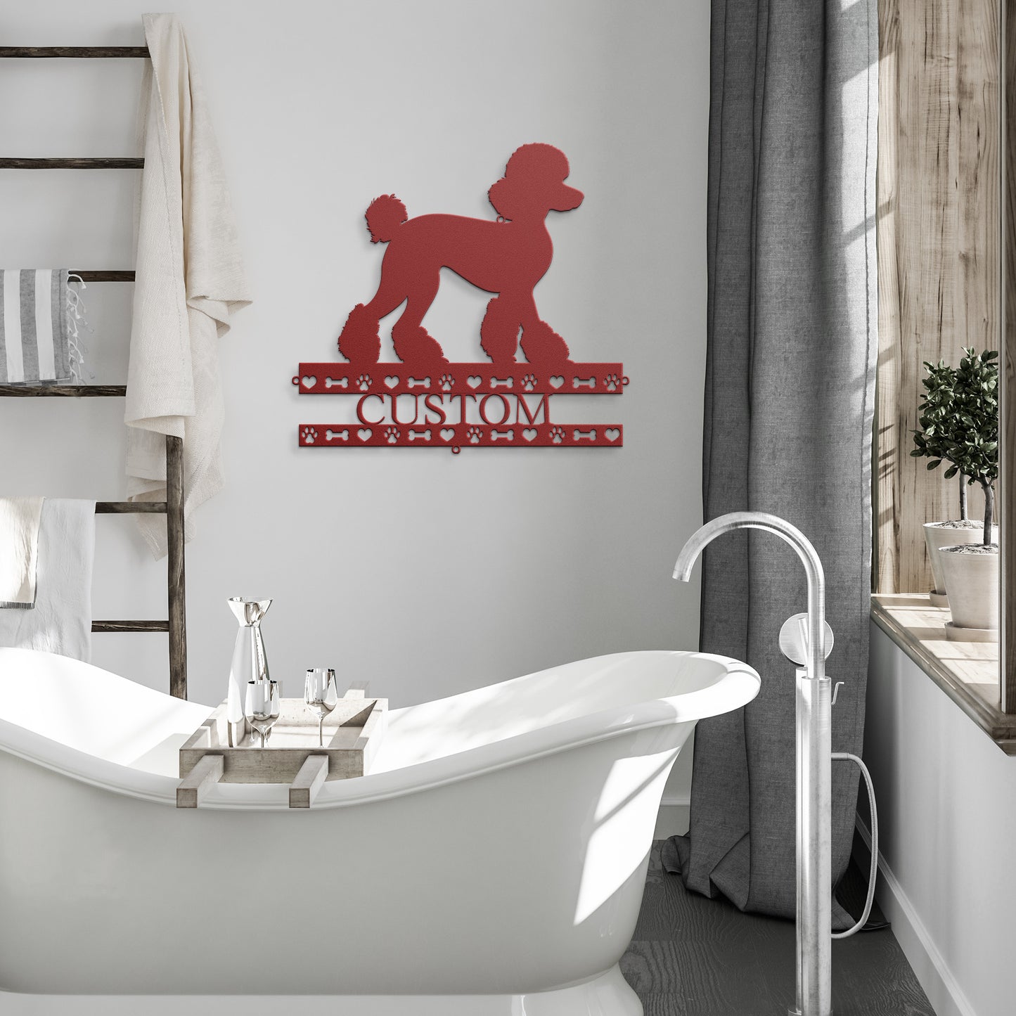 custom poodle metal sign