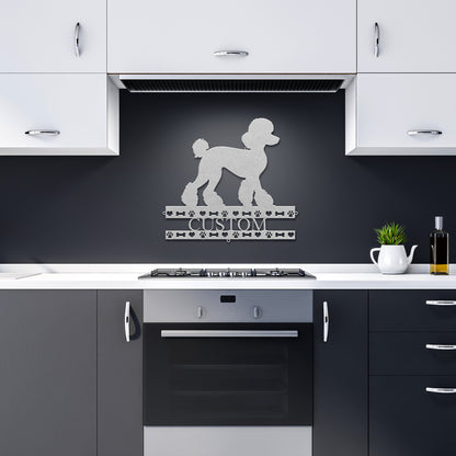 custom poodle metal sign