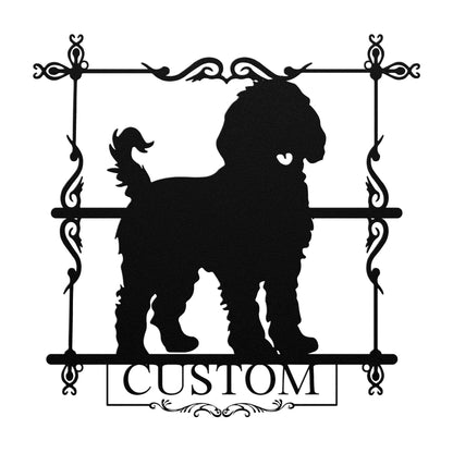 custom puppy metal sign