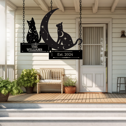 custom galaxy cat metal sign