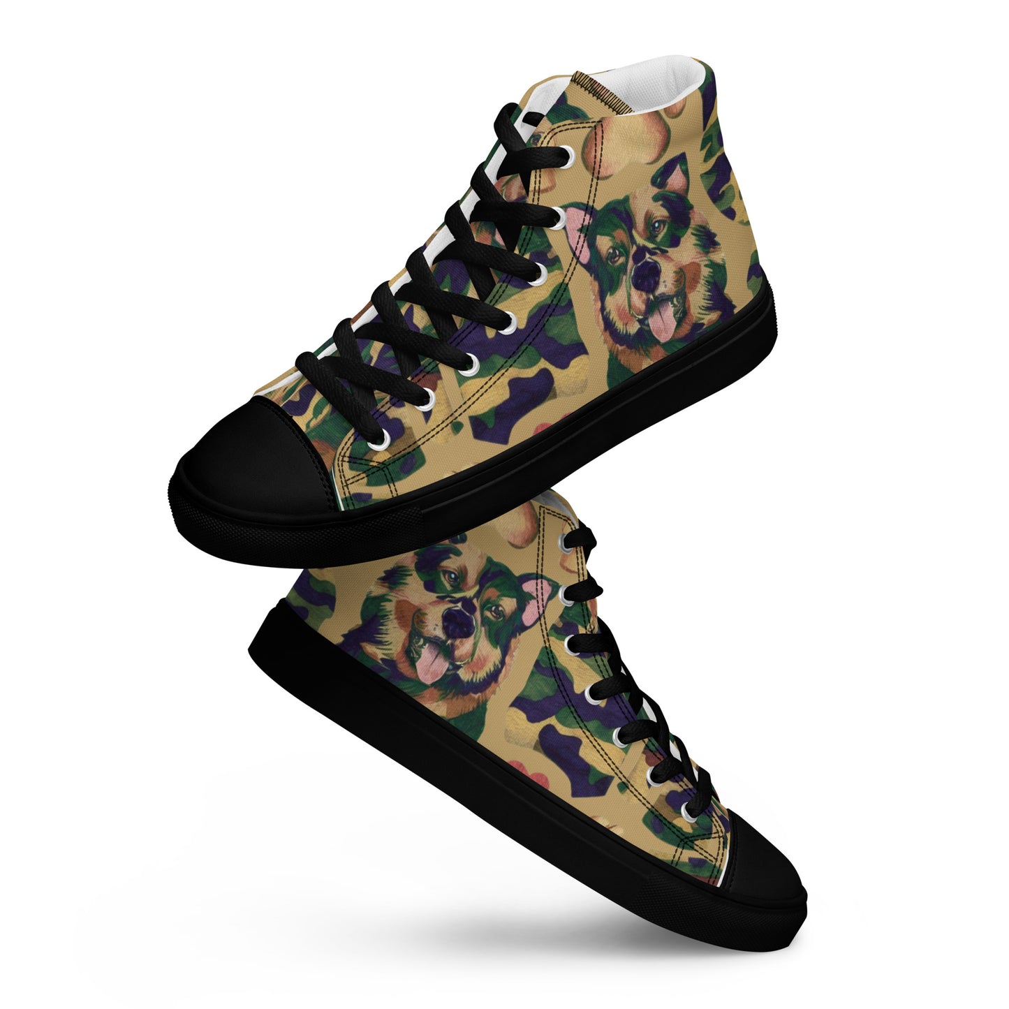 Dynamic Dog Camo high top canvas