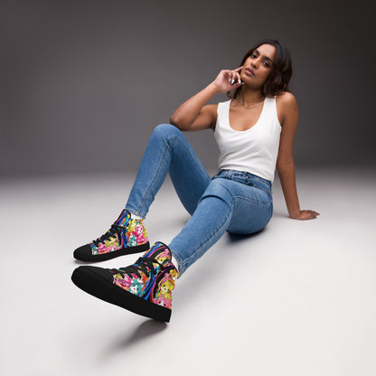 Colorful Cat Crew high top canvas