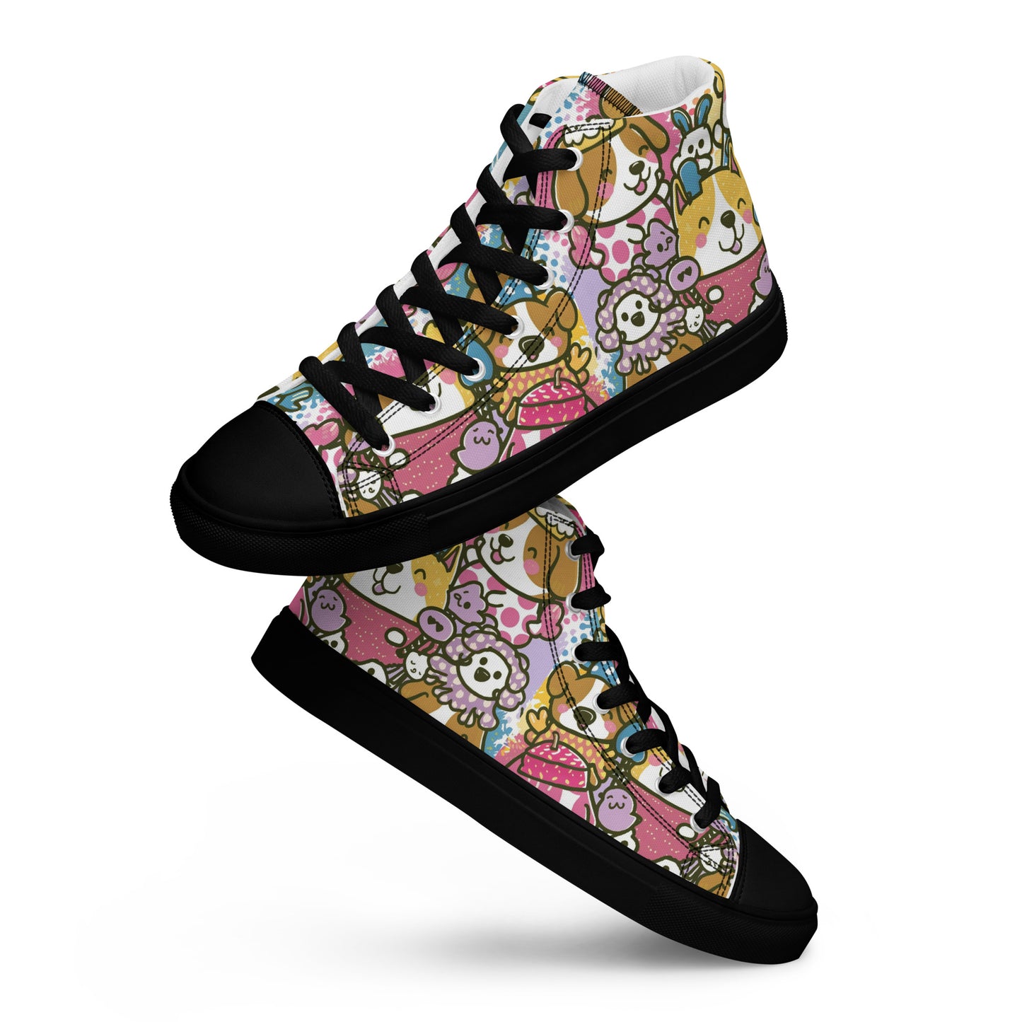 Playful Pooches high top canvas