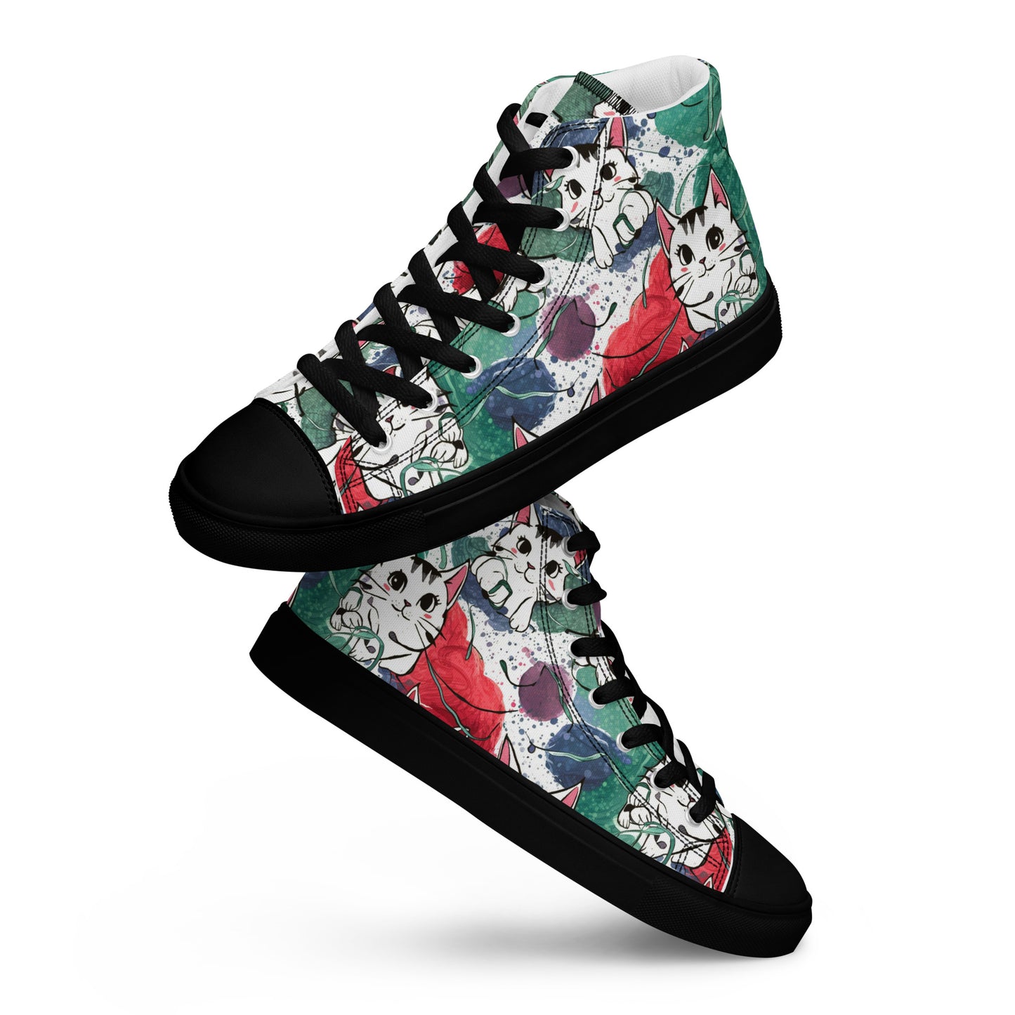 Vibrant Cat Splash high top canvas