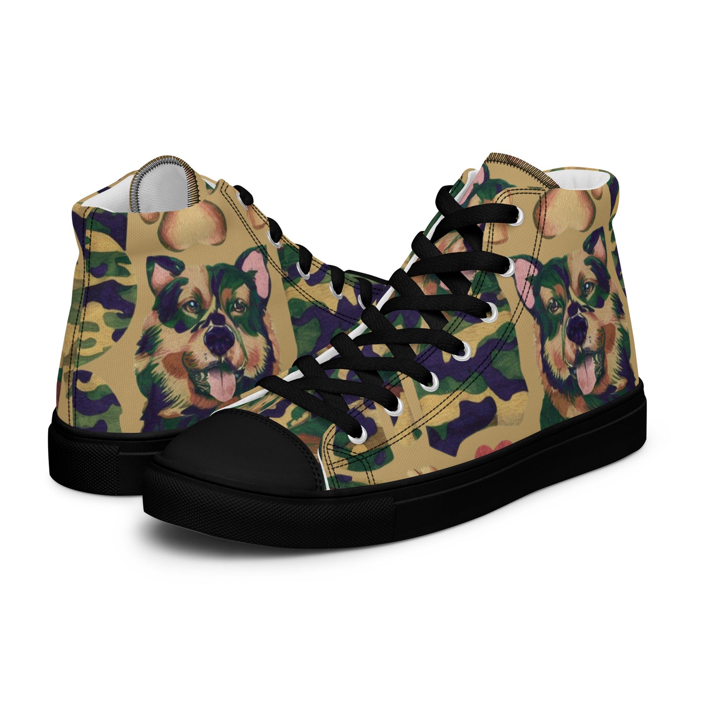 Dynamic Dog Camo high top canvas