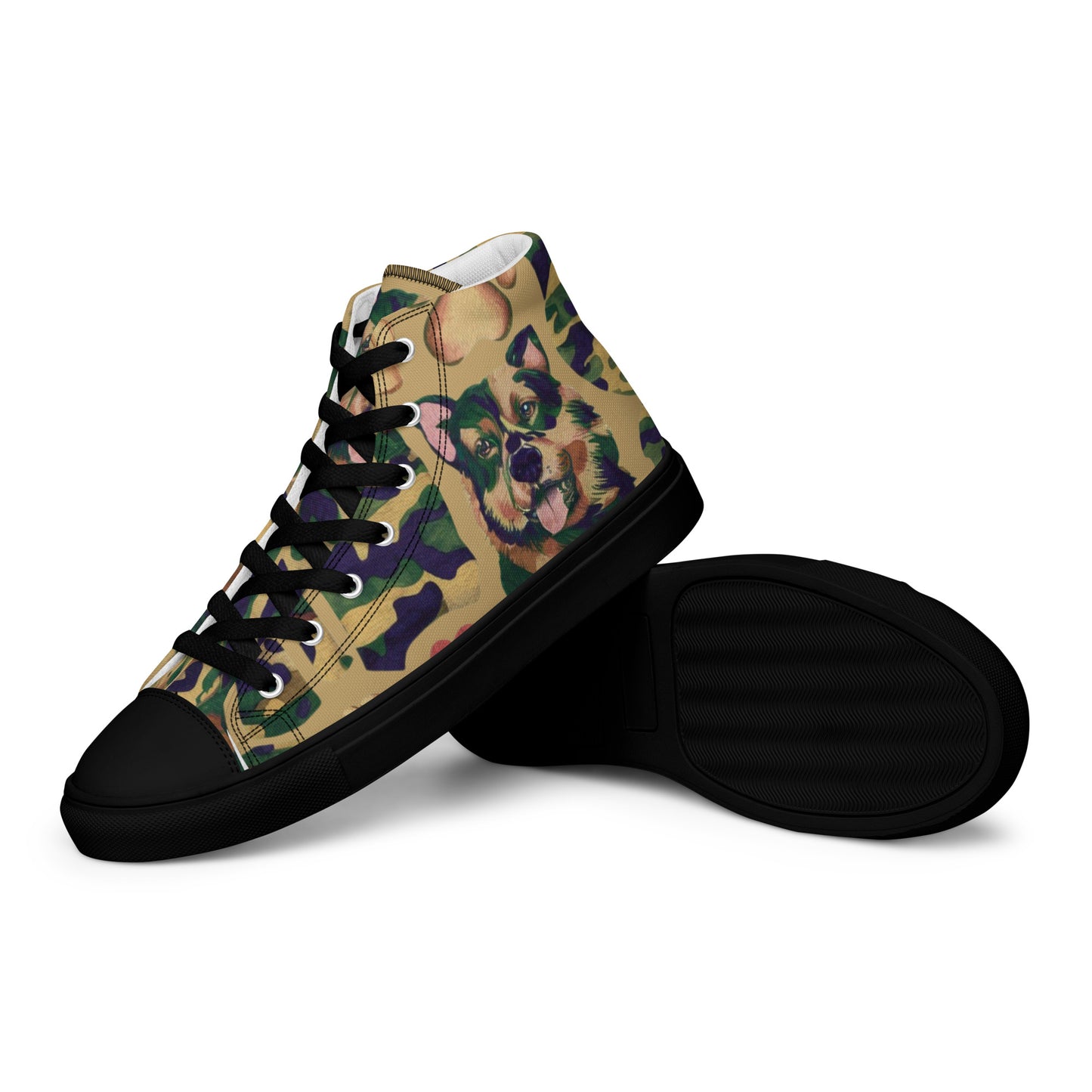 Dynamic Dog Camo high top canvas