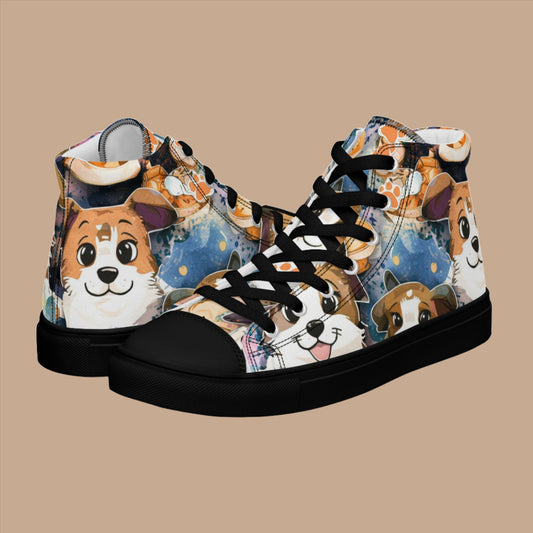 Dog Cartoon high top canvas