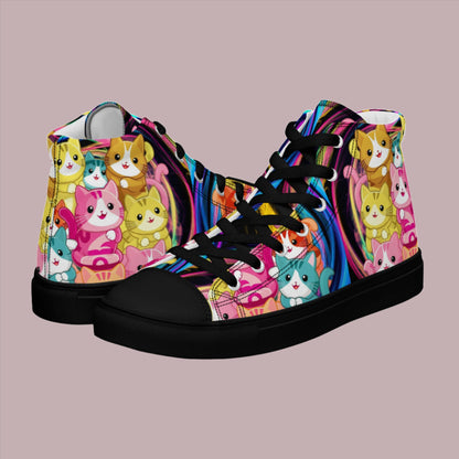 Colorful Cat Crew high top canvas