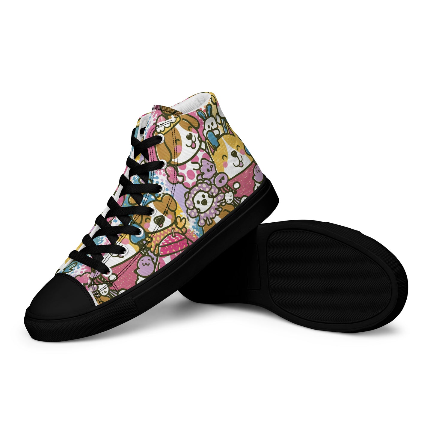 Playful Pooches high top canvas