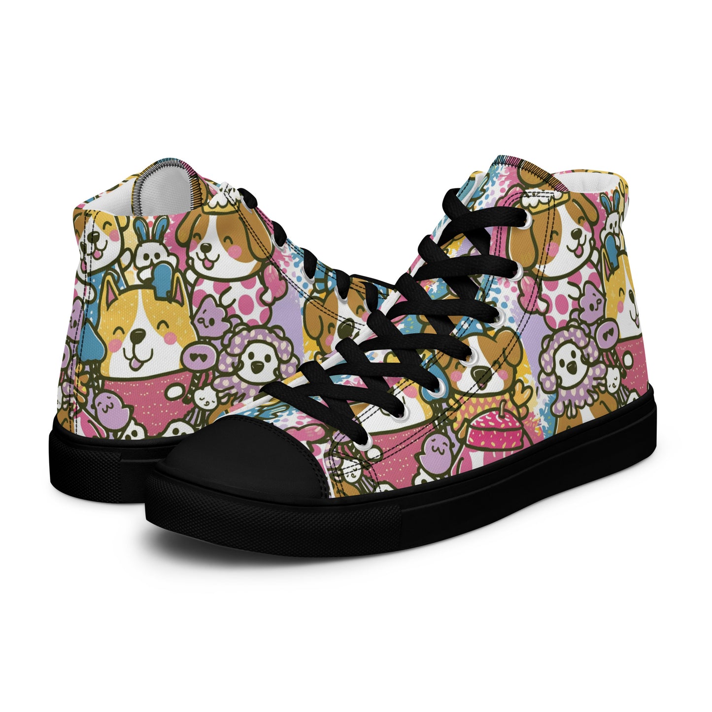 Playful Pooches high top canvas