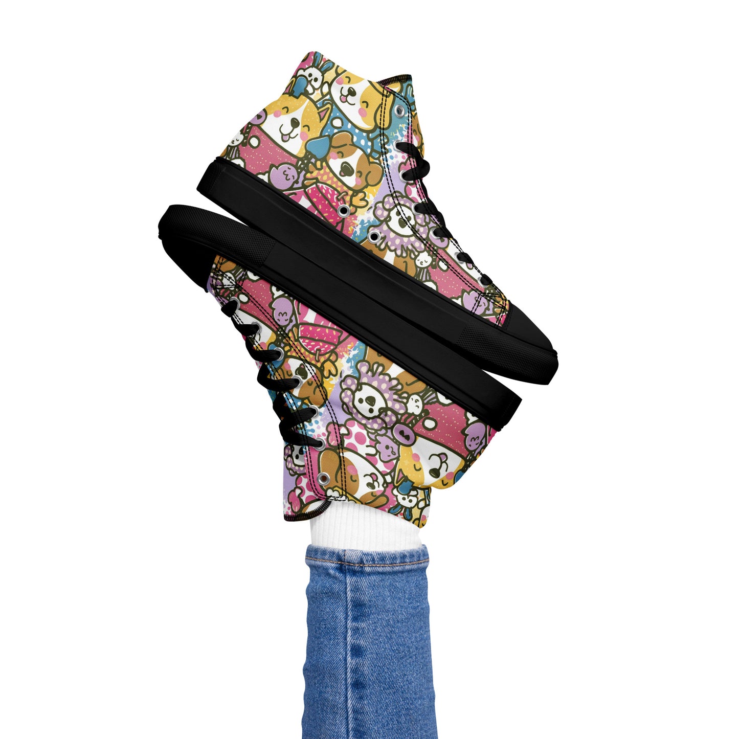 Playful Pooches high top canvas