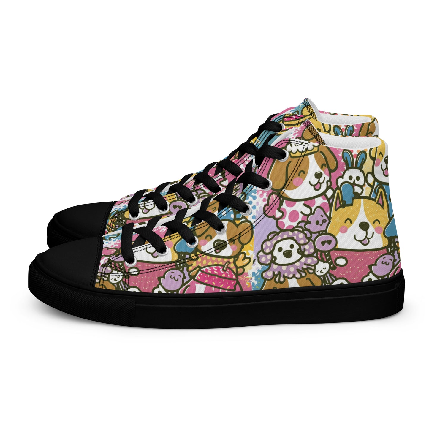 Playful Pooches high top canvas