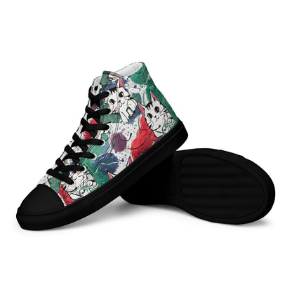 Vibrant Cat Splash high top canvas