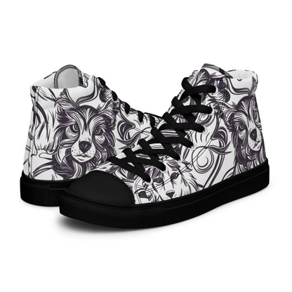 Intricate Canine Art Women’s high top canvas shoes