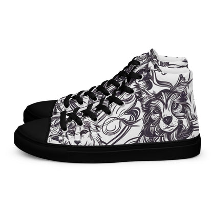 Intricate Canine Art Women’s high top canvas shoes