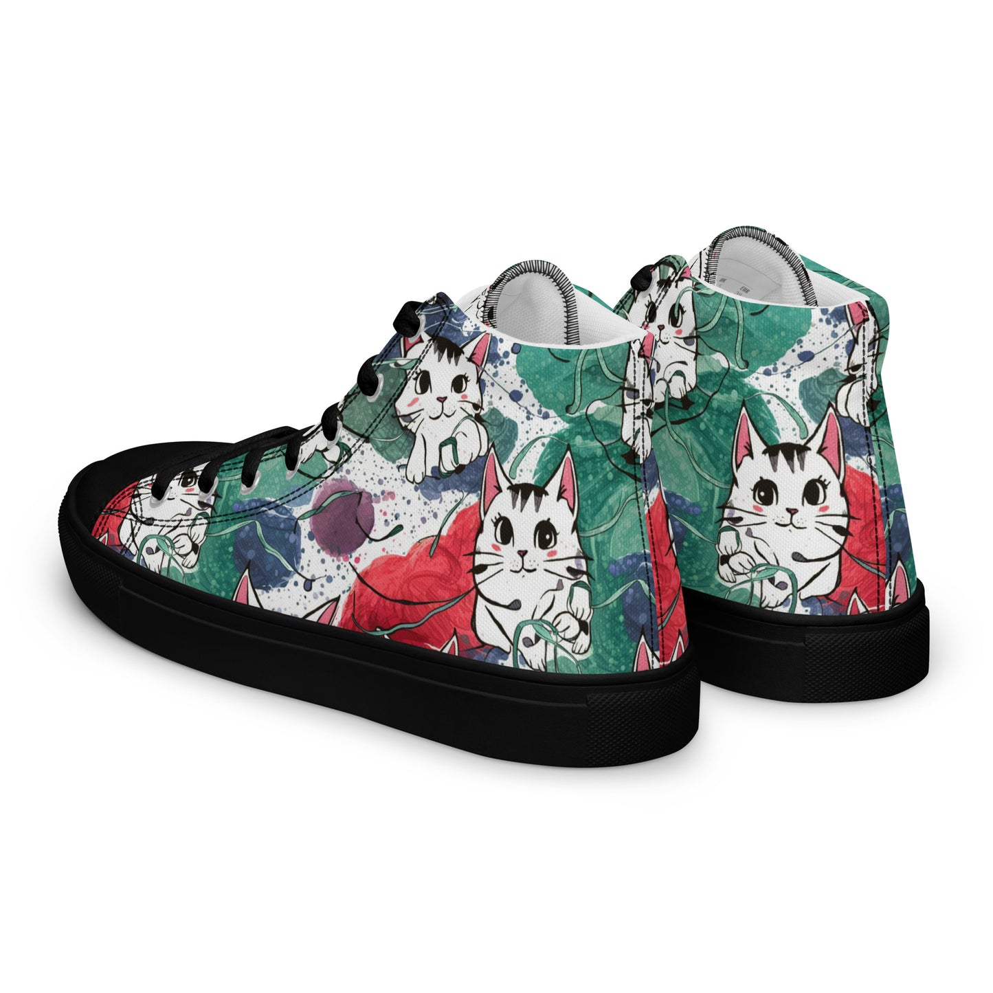 Vibrant Cat Splash high top canvas