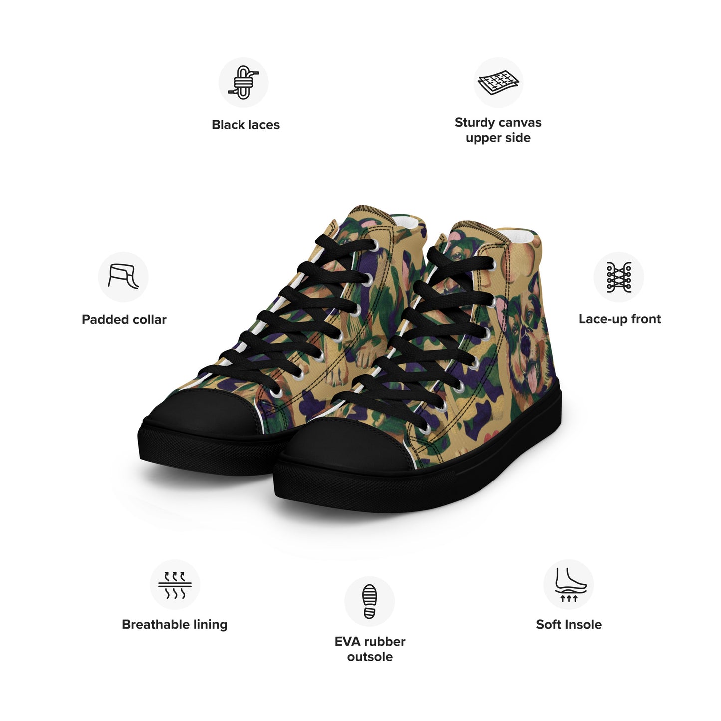 Dynamic Dog Camo high top canvas