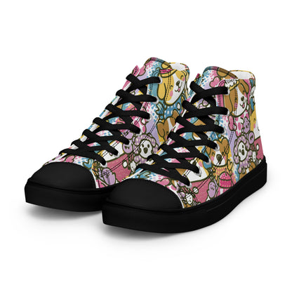 Playful Pooches high top canvas