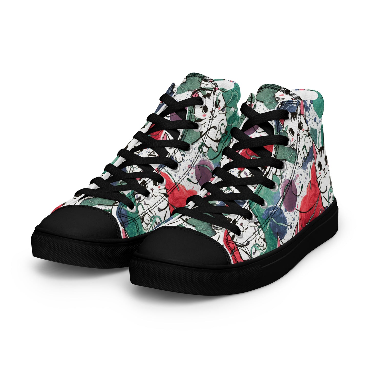 Vibrant Cat Splash high top canvas