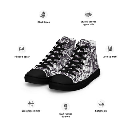 Intricate Canine Art Women’s high top canvas shoes