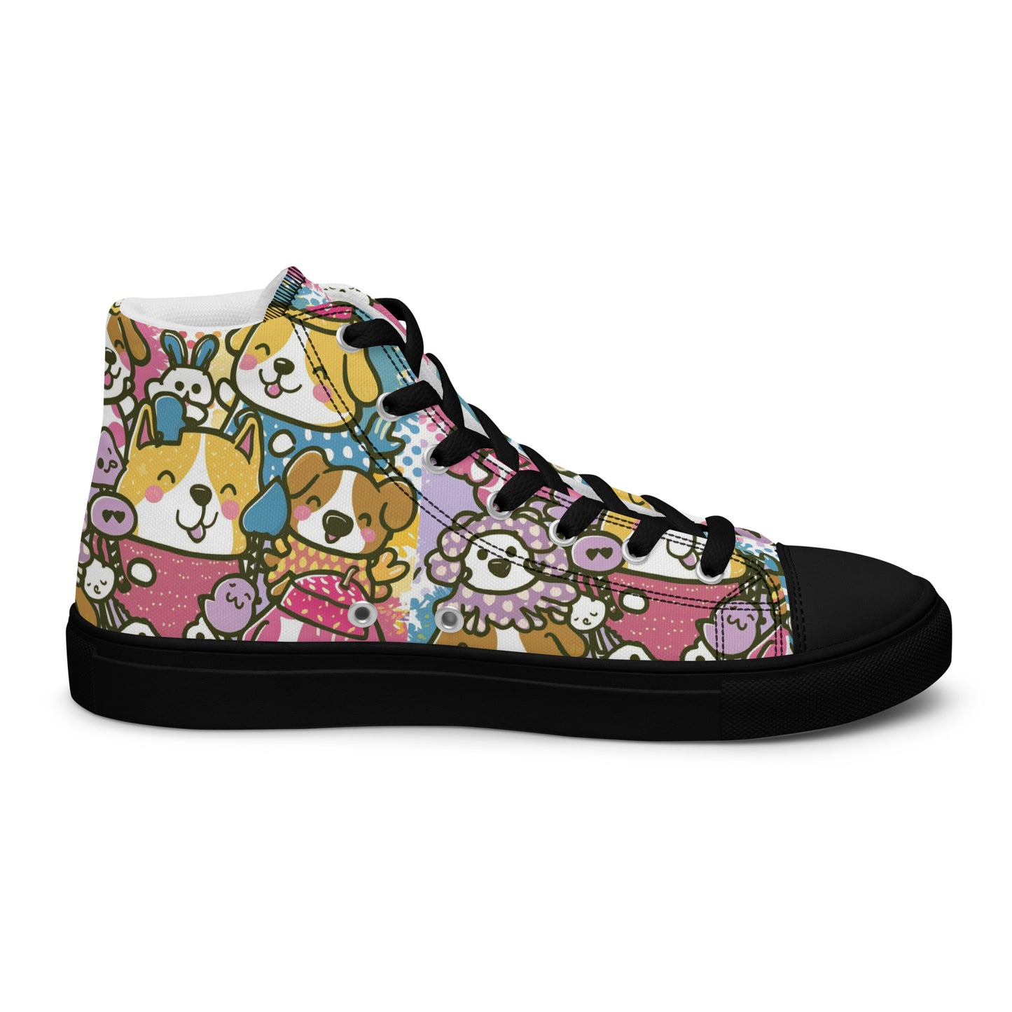 Playful Pooches high top canvas