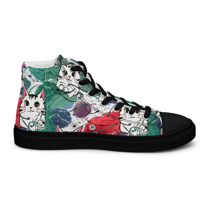 Vibrant Cat Splash high top canvas