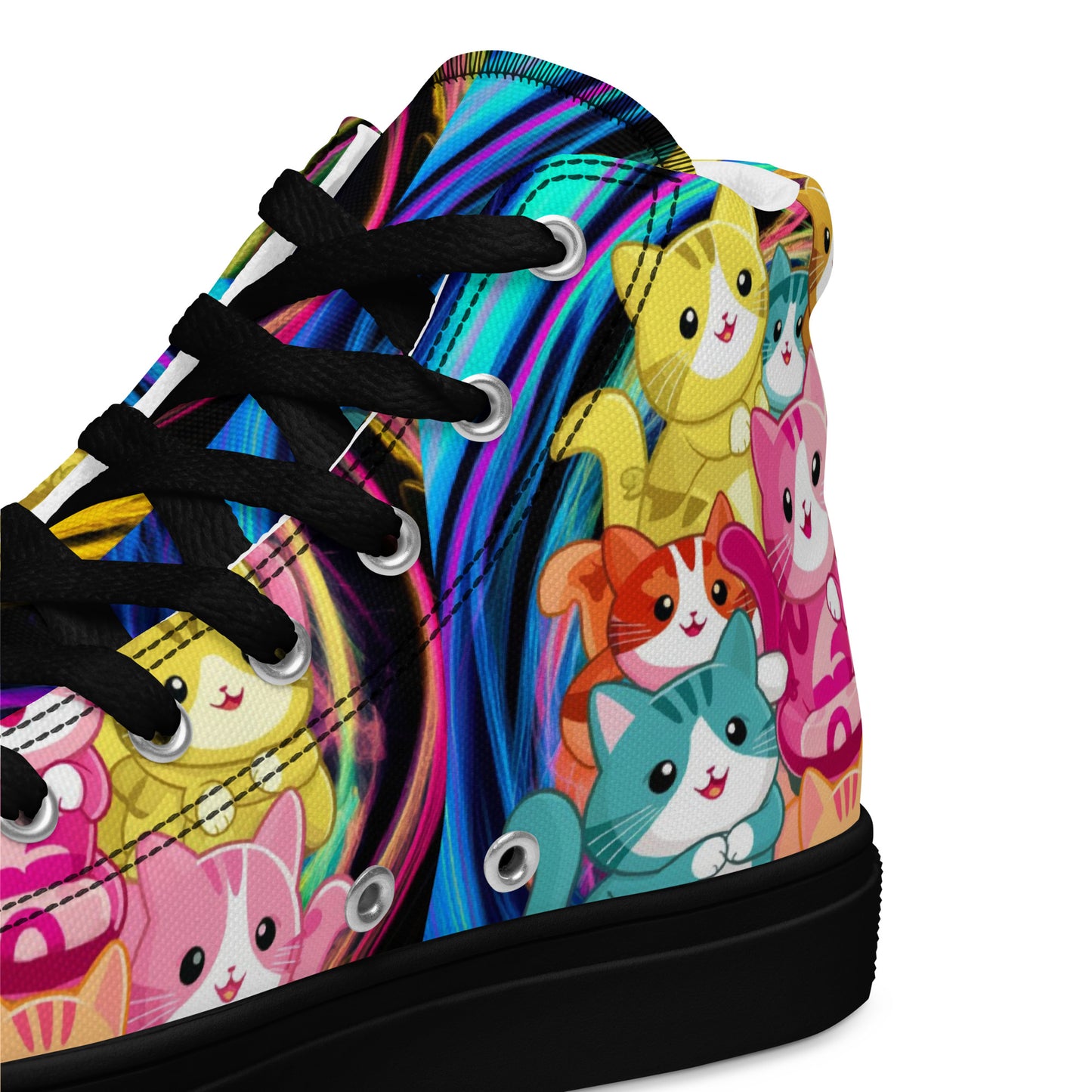 Colorful Cat Crew high top canvas