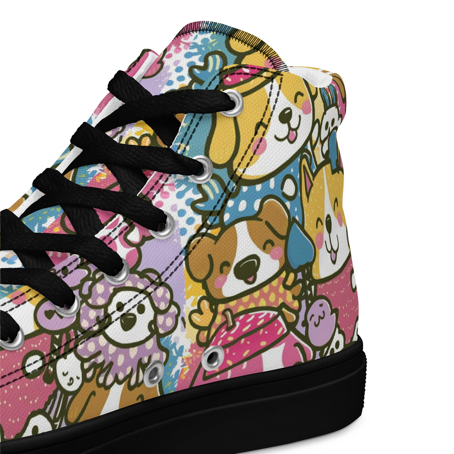 Playful Pooches high top canvas