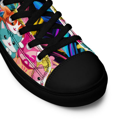 Colorful Cat Crew high top canvas