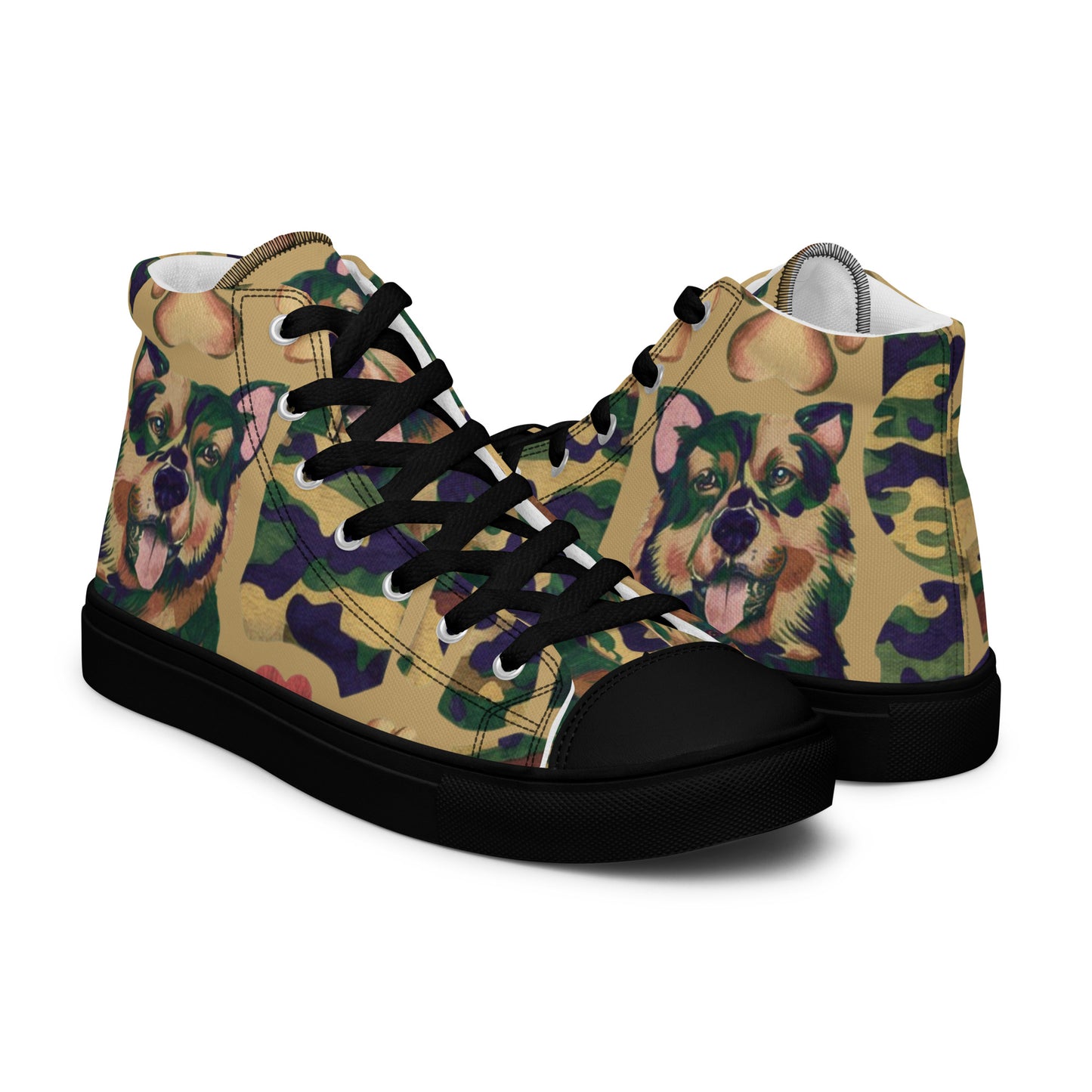 Dynamic Dog Camo high top canvas