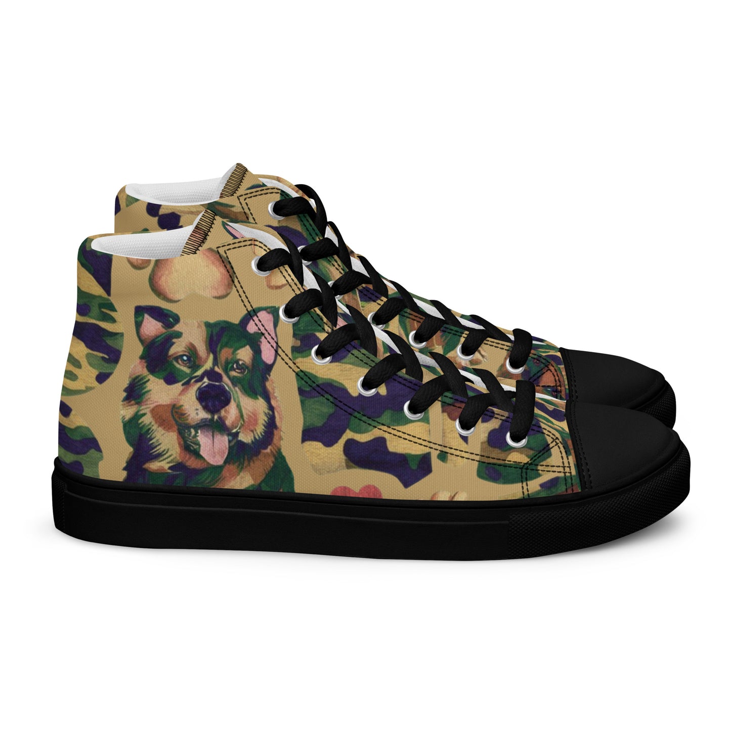 Dynamic Dog Camo high top canvas