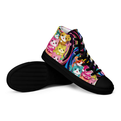 Colorful Cat Crew high top canvas