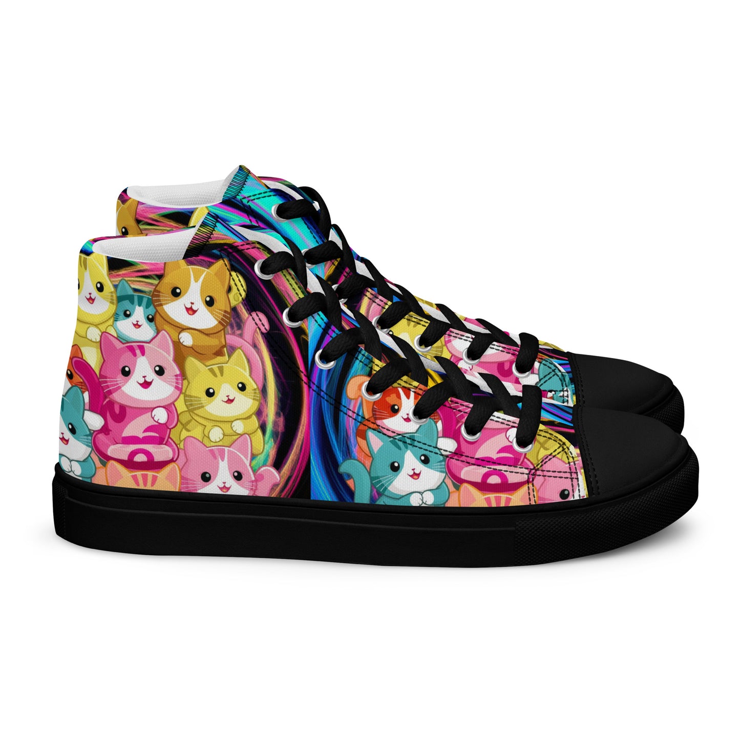 Colorful Cat Crew high top canvas