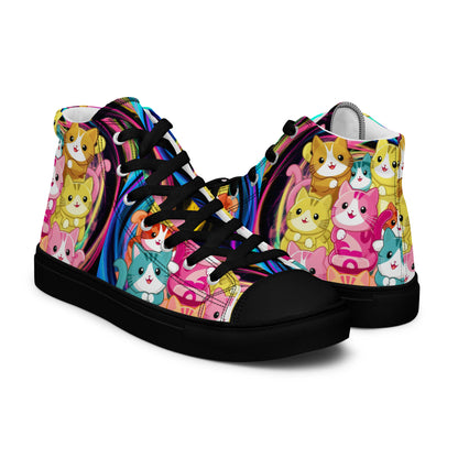 Colorful Cat Crew high top canvas