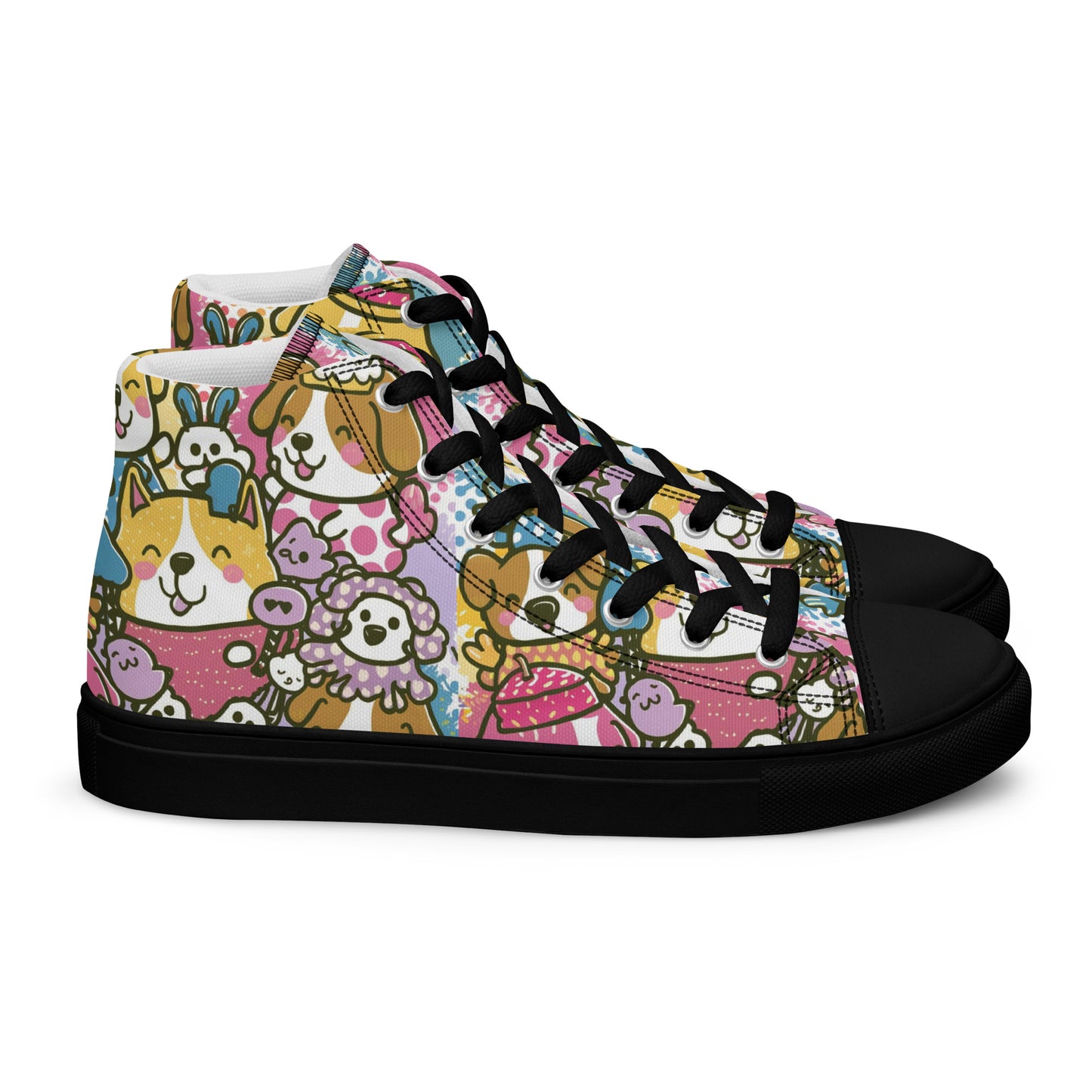 Playful Pooches high top canvas