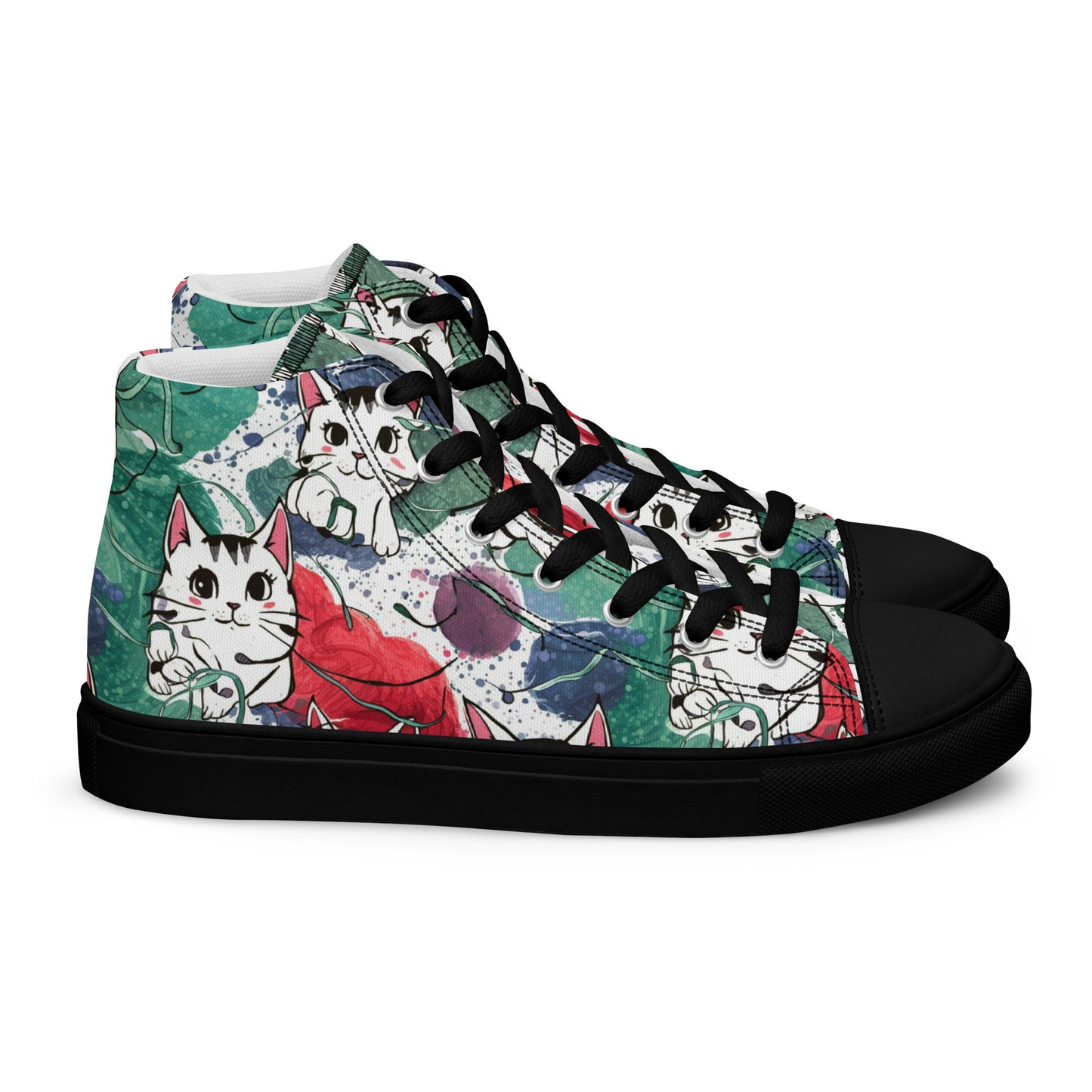 Vibrant Cat Splash high top canvas