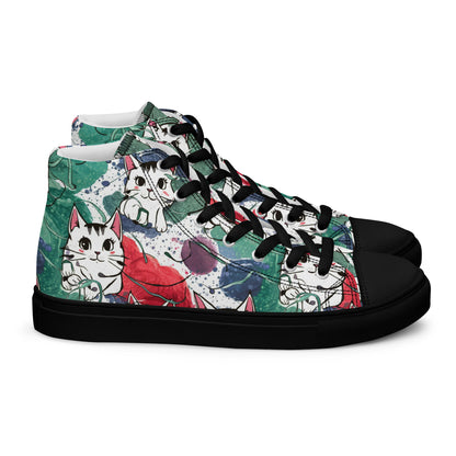 Vibrant Cat Splash high top canvas