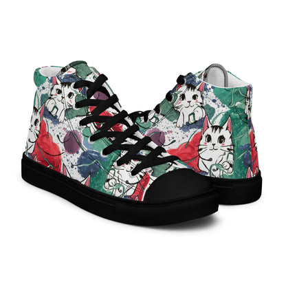 Vibrant Cat Splash high top canvas