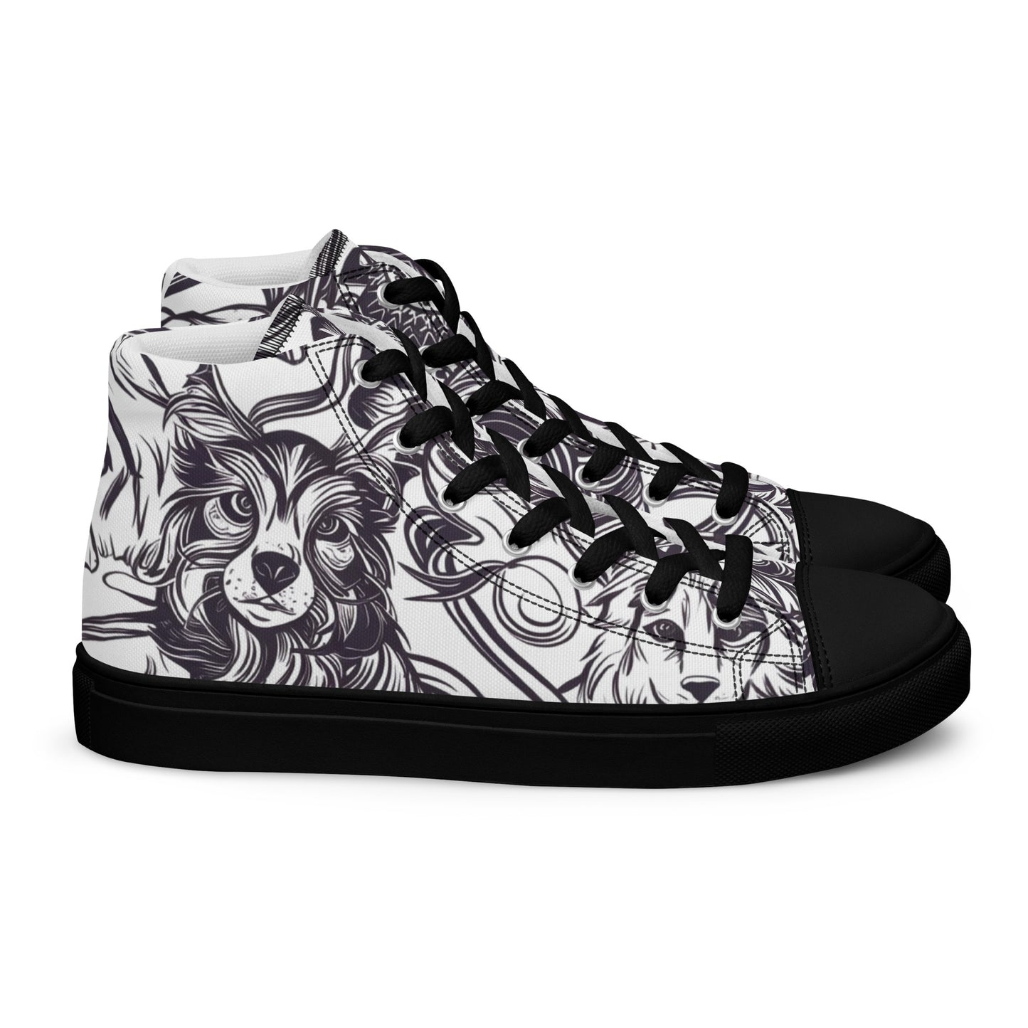 Intricate Canine Art Women’s high top canvas shoes