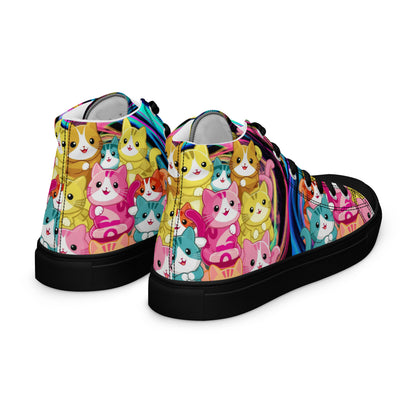 Colorful Cat Crew high top canvas