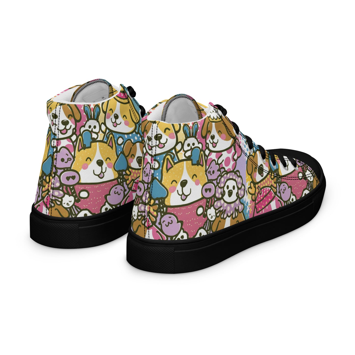 Playful Pooches high top canvas