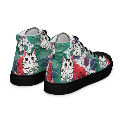 Vibrant Cat Splash high top canvas