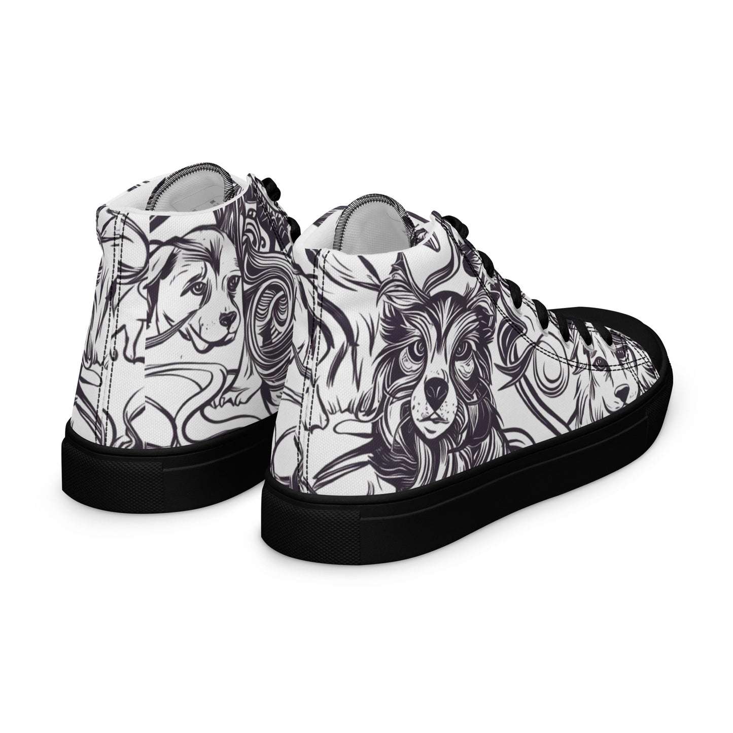 Intricate Canine Art Women’s high top canvas shoes