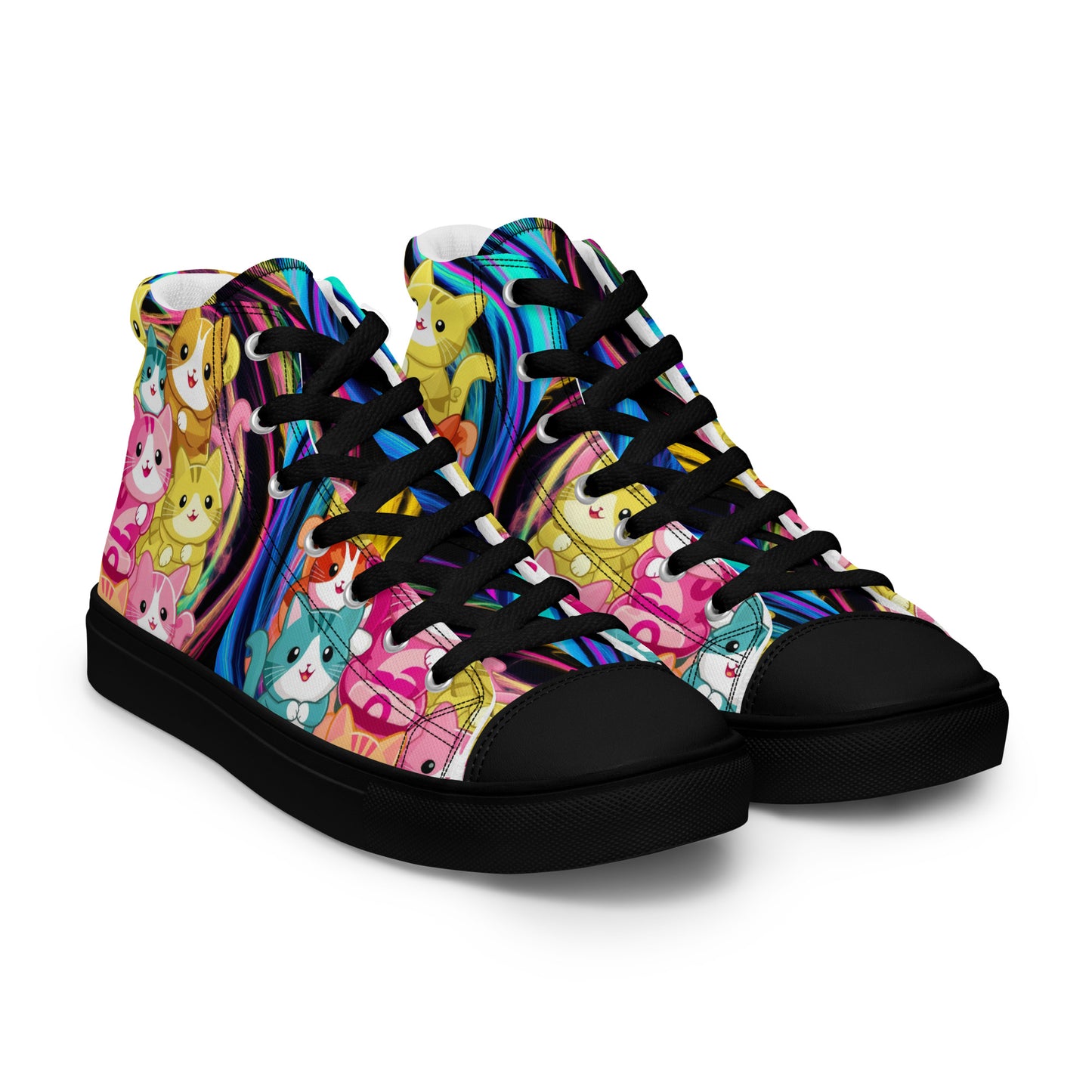 Colorful Cat Crew high top canvas